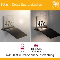Solar LED Hausnummernleuchte - Yoko Dämmerungsgesteuerter Bewegungsmelder (IR)
