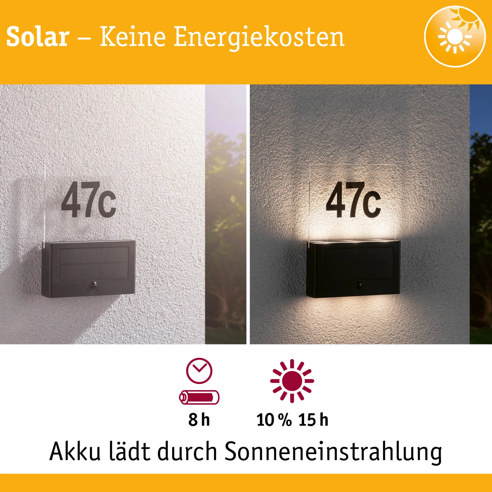 Solar LED Hausnummernleuchte - Neda