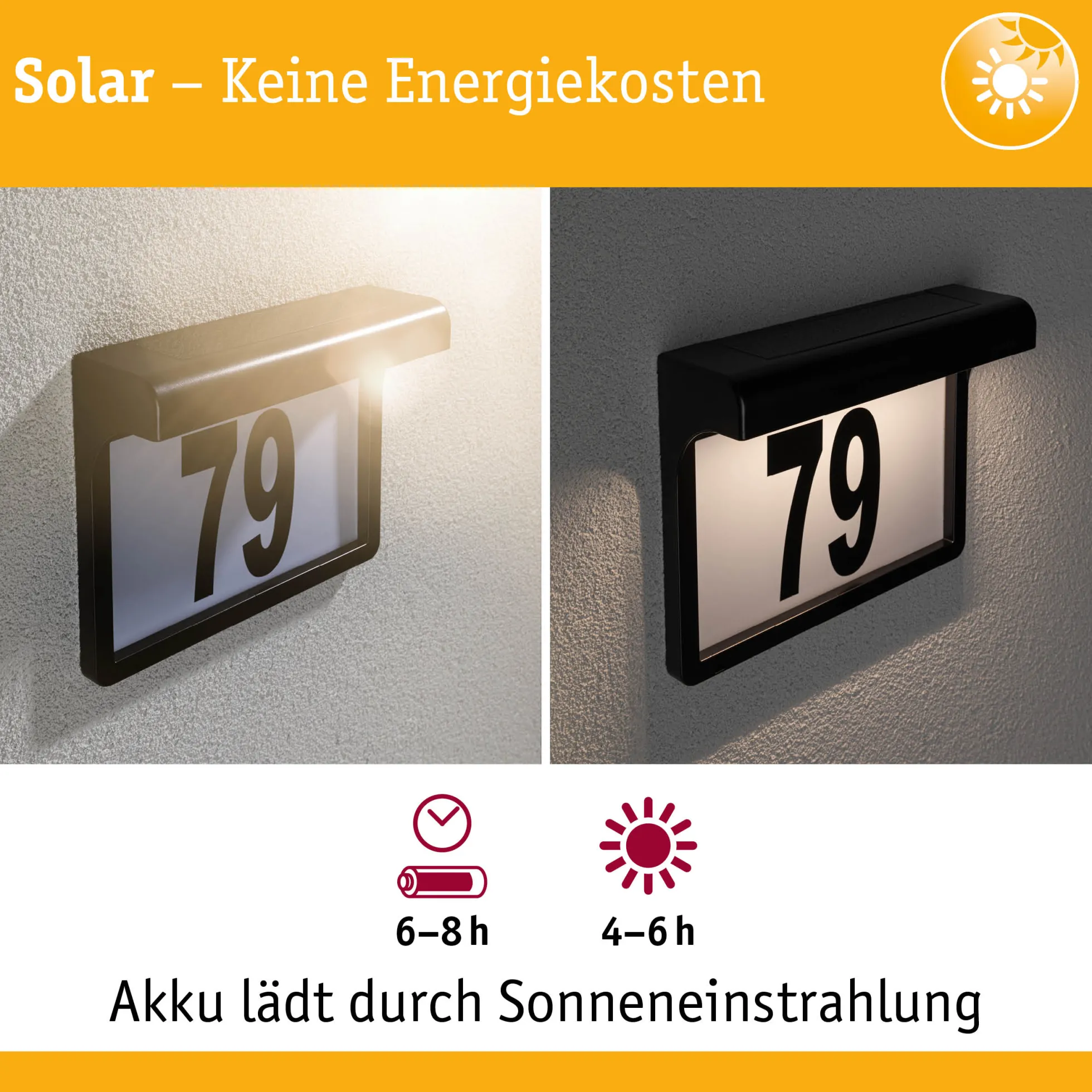 Solar LED Hausnummernleuchte - Dayton II