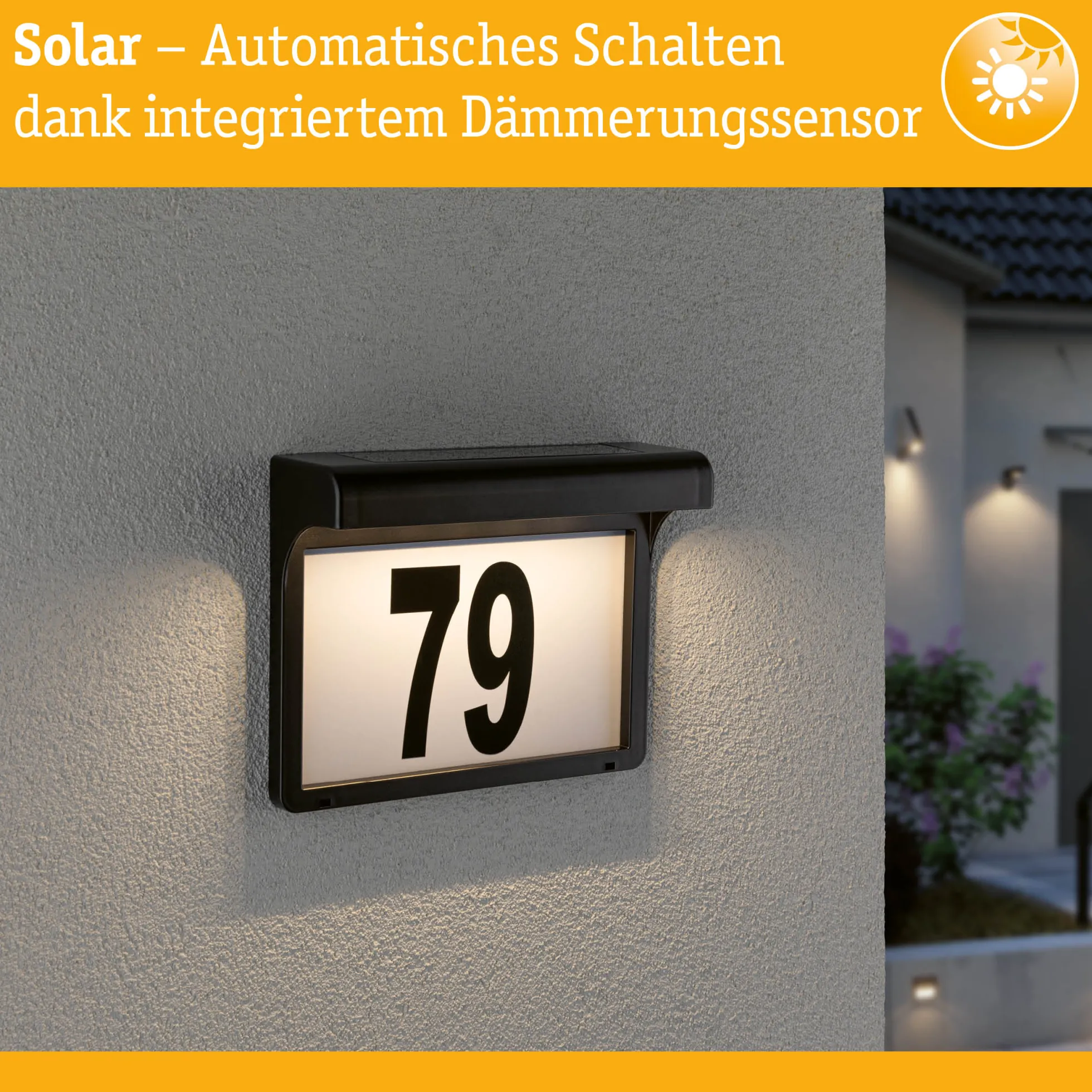 Solar LED Hausnummernleuchte - Dayton II