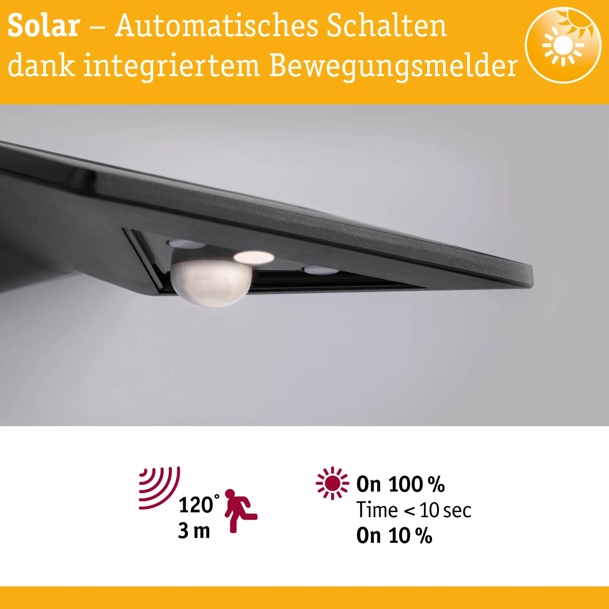 Solar LED Hausnummernleuchte - Yoko Dämmerungsgesteuerter Bewegungsmelder (IR)
