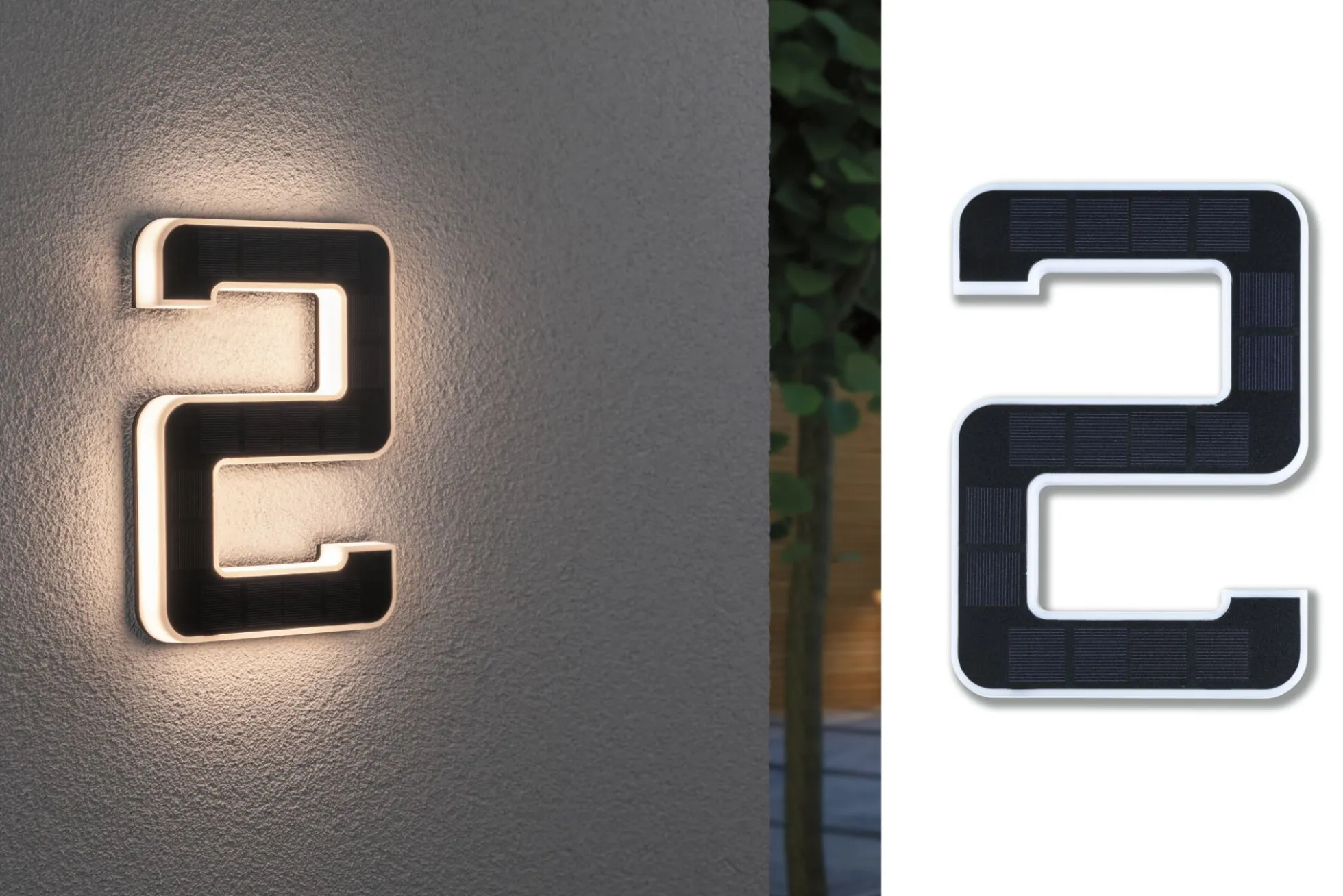 Solar LED Hausnummernleuchte - Nummer 2