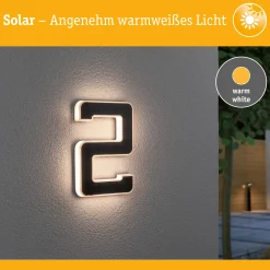 Solar LED Hausnummernleuchte - Nummer 2