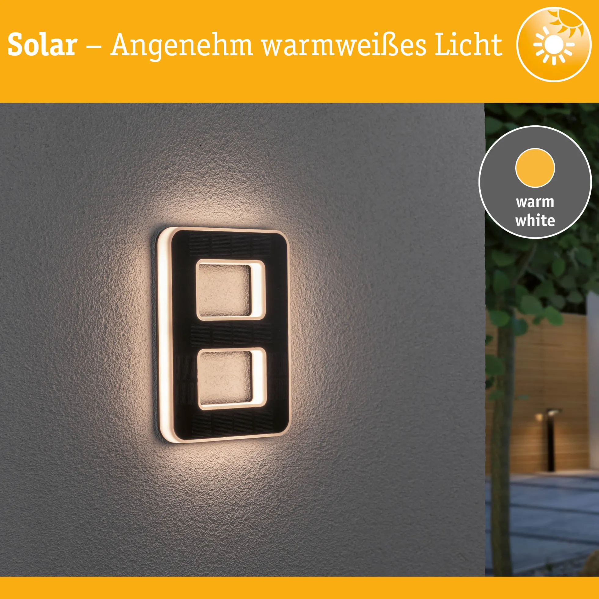 Solar LED Hausnummernleuchte - Nummer 8