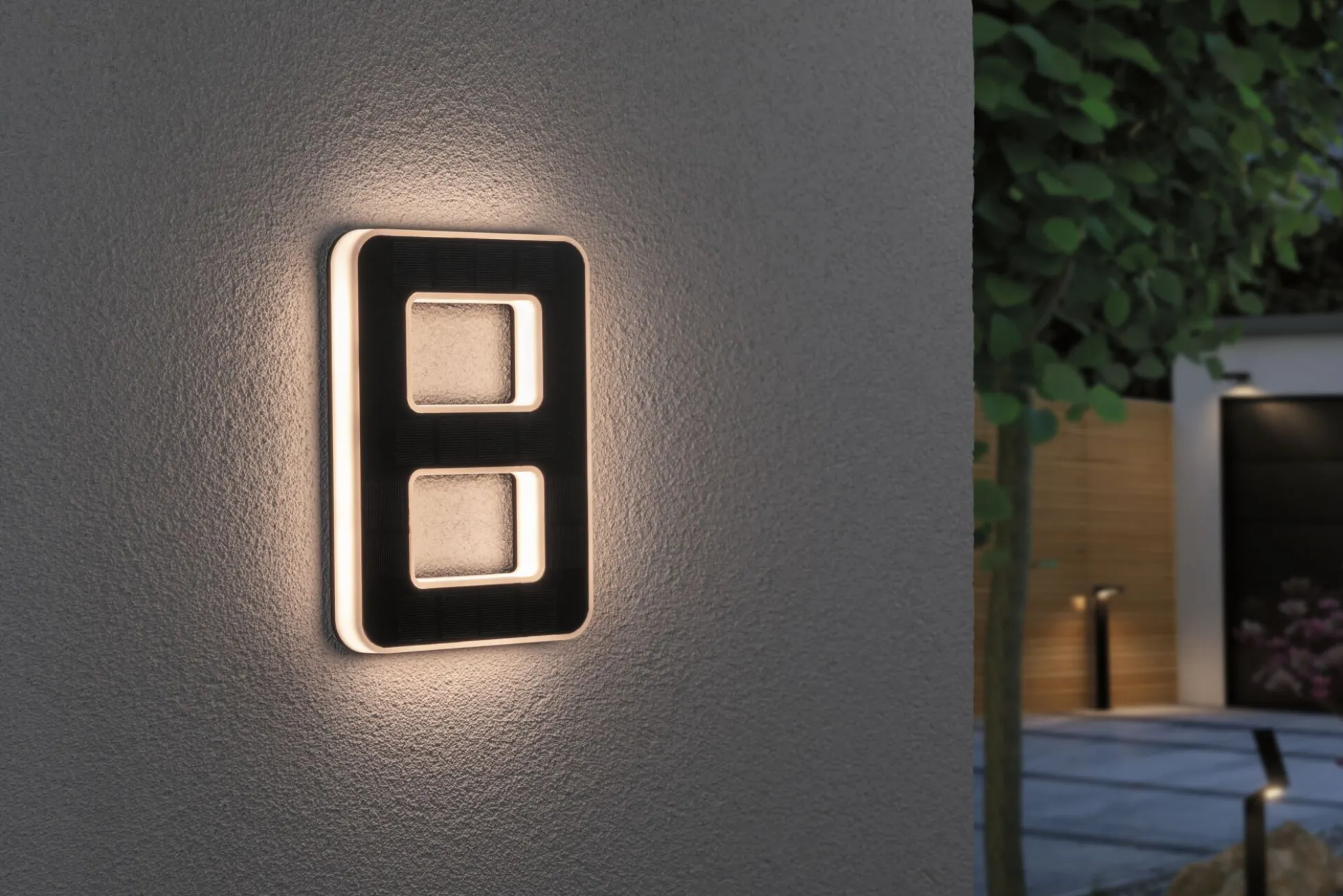 Solar LED Hausnummernleuchte - Nummer 8