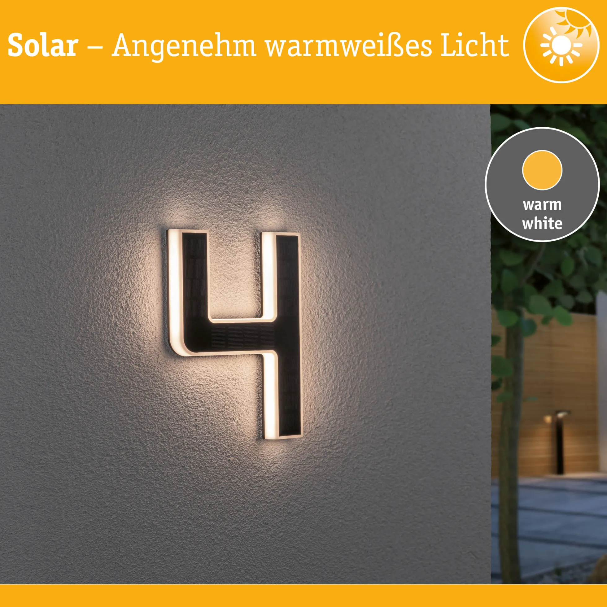 Solar LED Hausnummernleuchte - Nummer 4