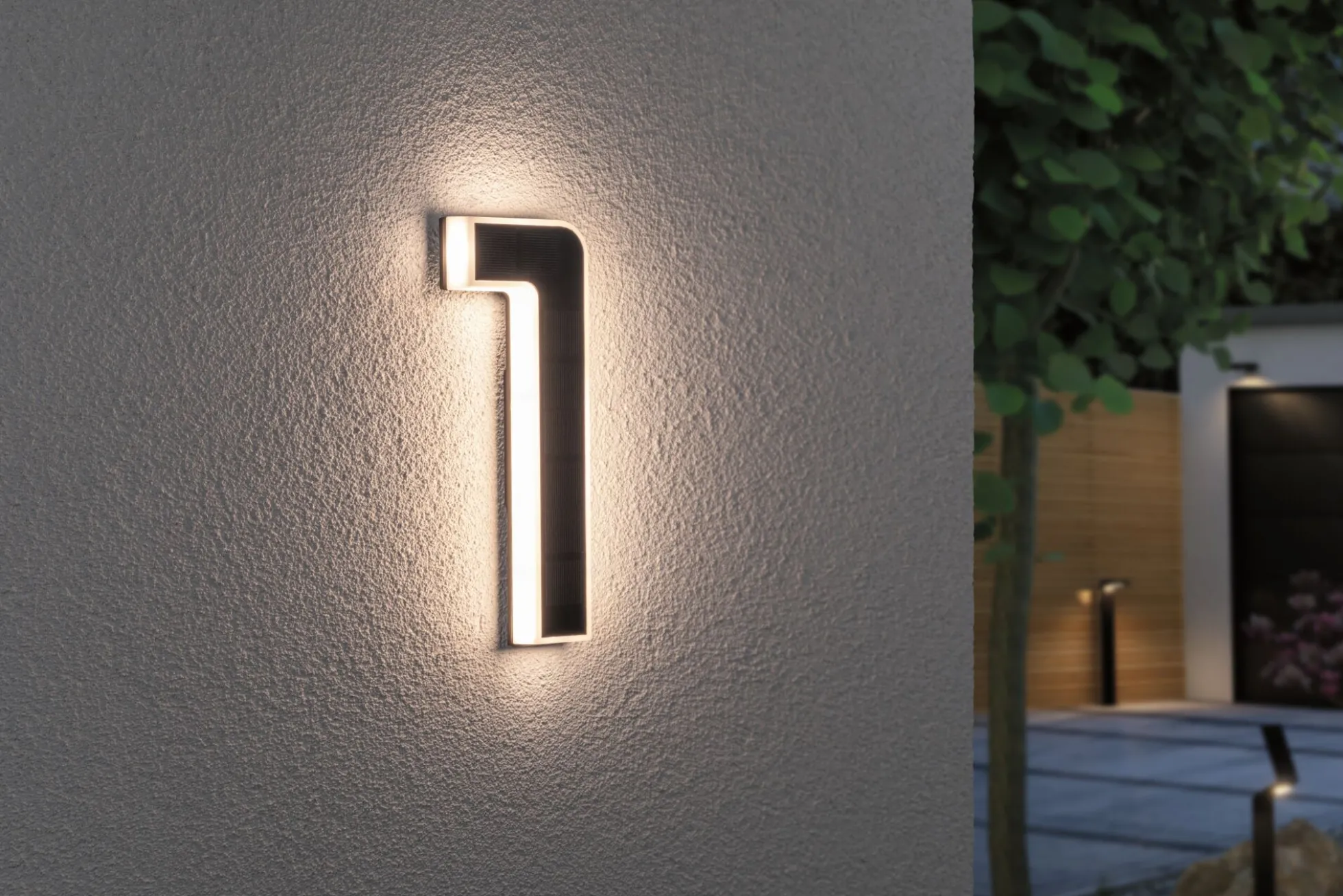 Solar LED Hausnummernleuchte - Nummer 1