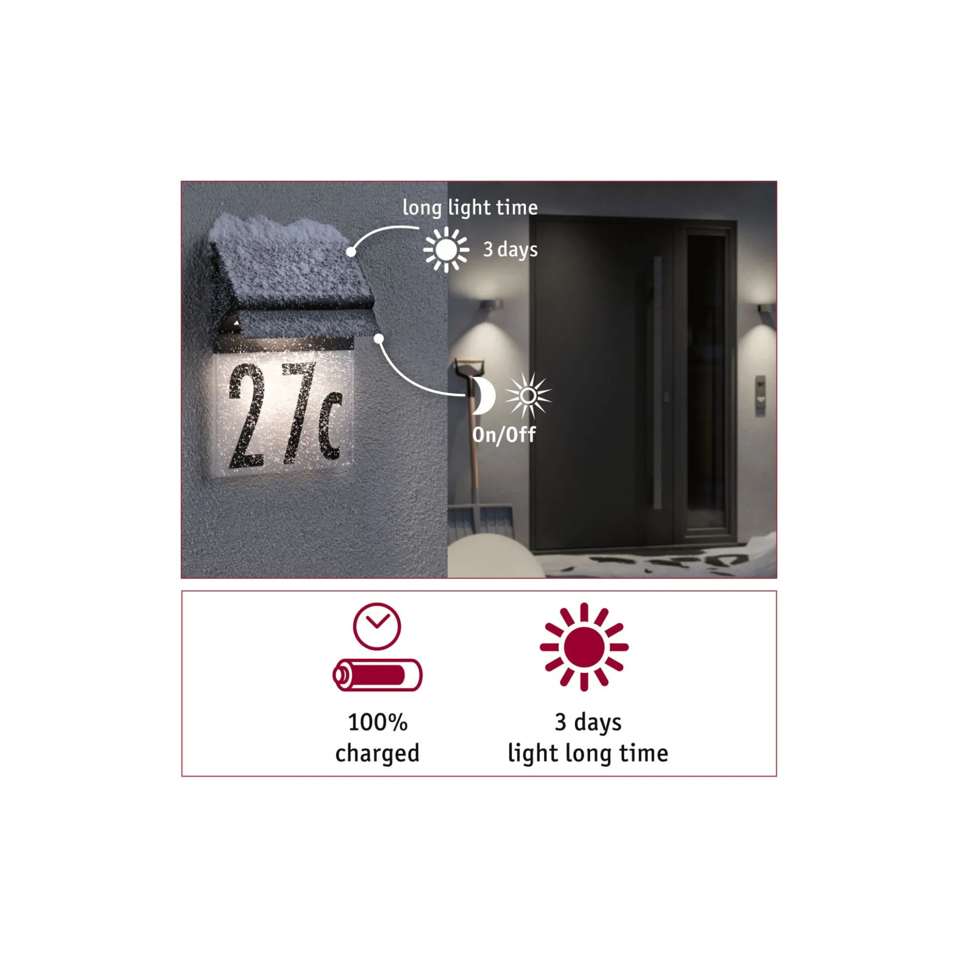 Solar LED Hausnummernleuchte - Neda