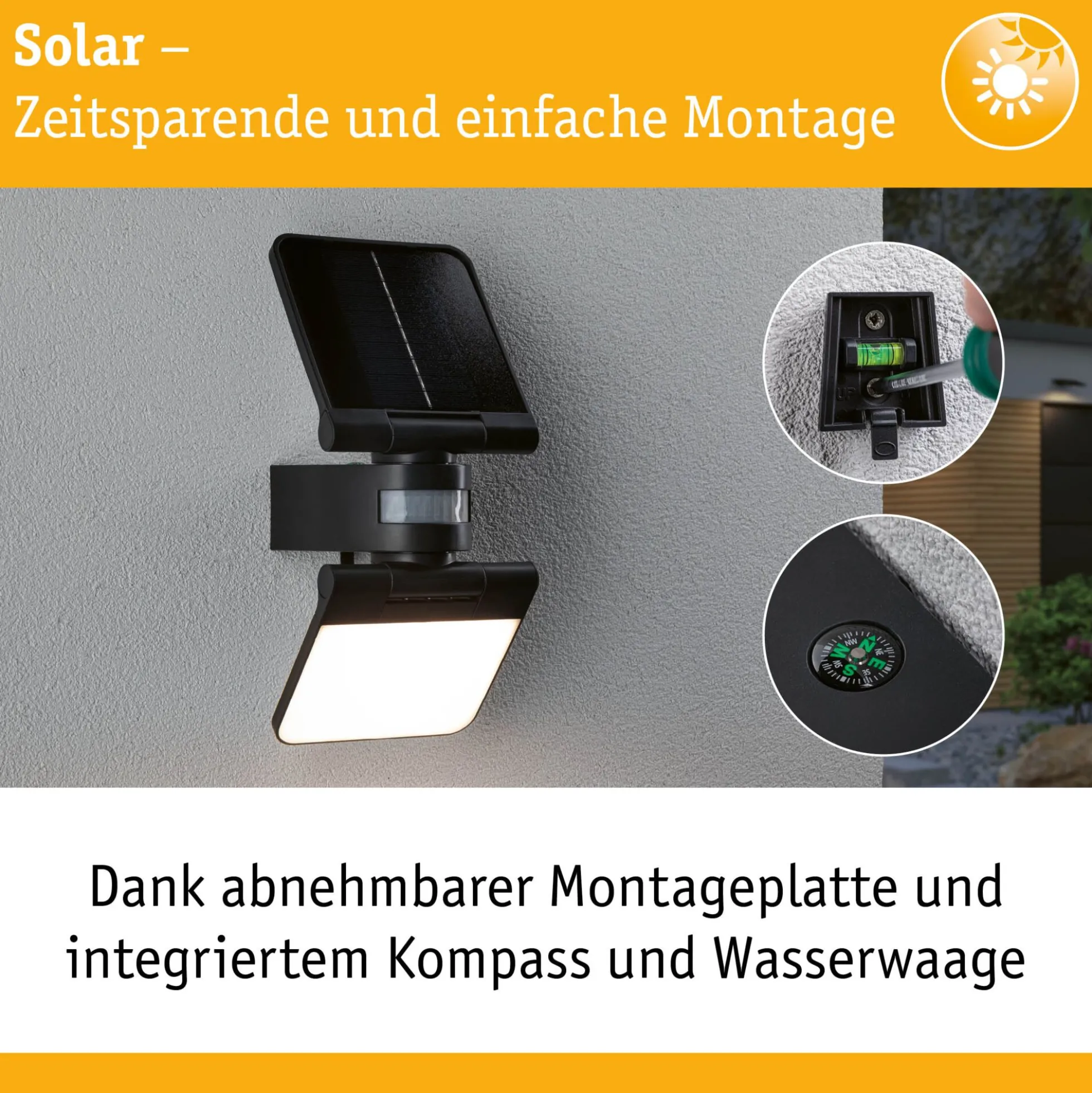 Solar LED Wandfluter - Lesla Dämmerungsgesteuerter Bewegungsmelder (IR)