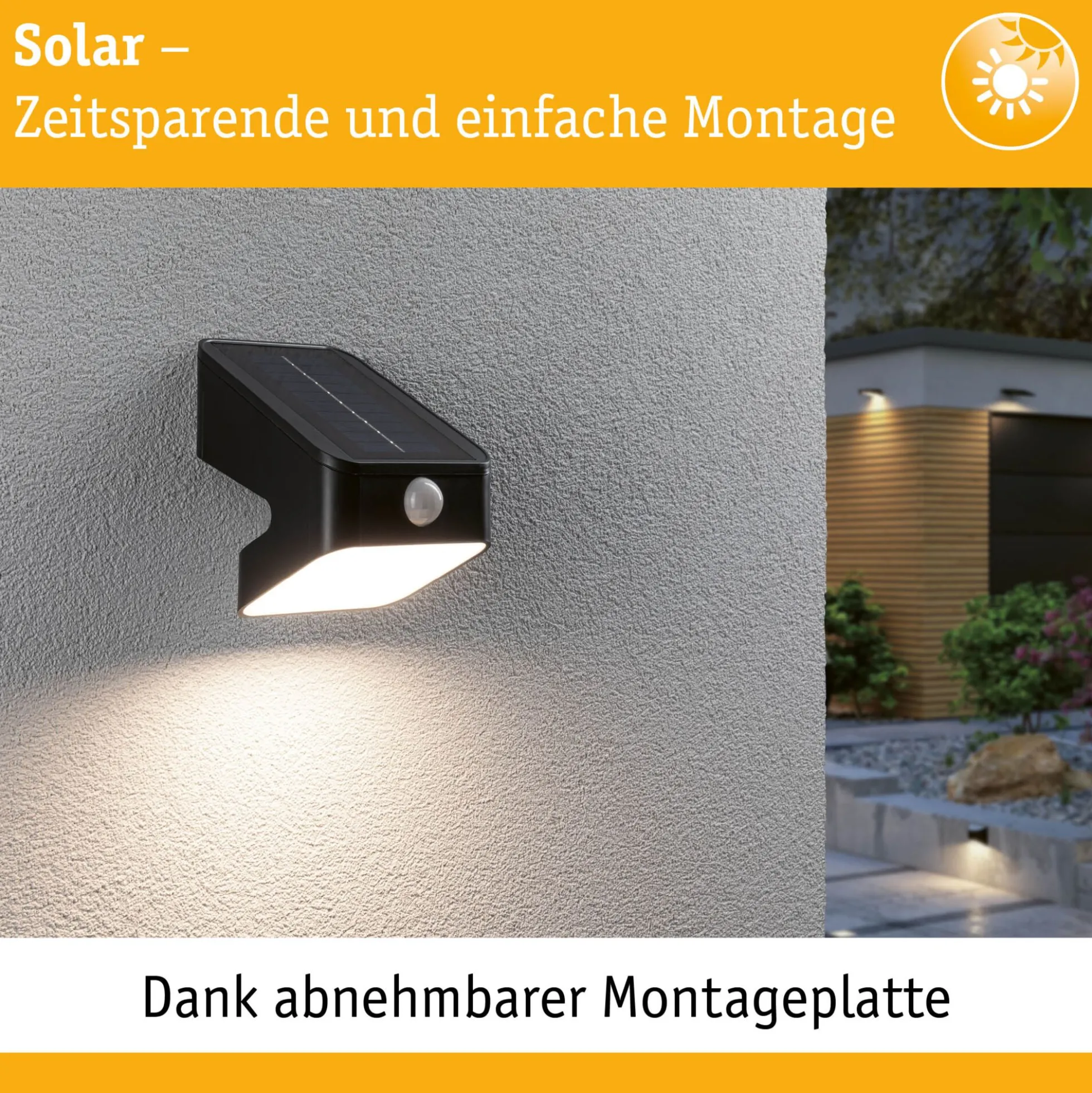 Solar LED Wandfluter - Lesly Dämmerungsgesteuerter Bewegungsmelder (IR)
