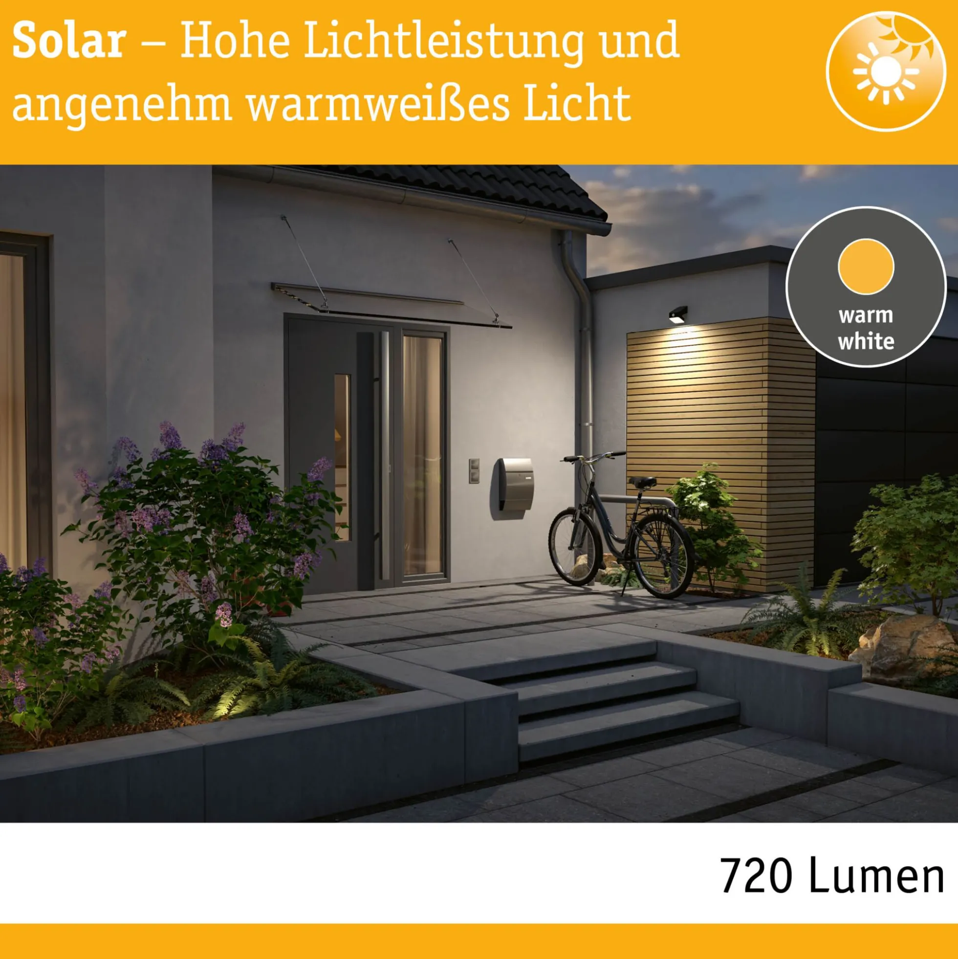 Solar LED Wandfluter - Lesly Dämmerungsgesteuerter Bewegungsmelder (IR)