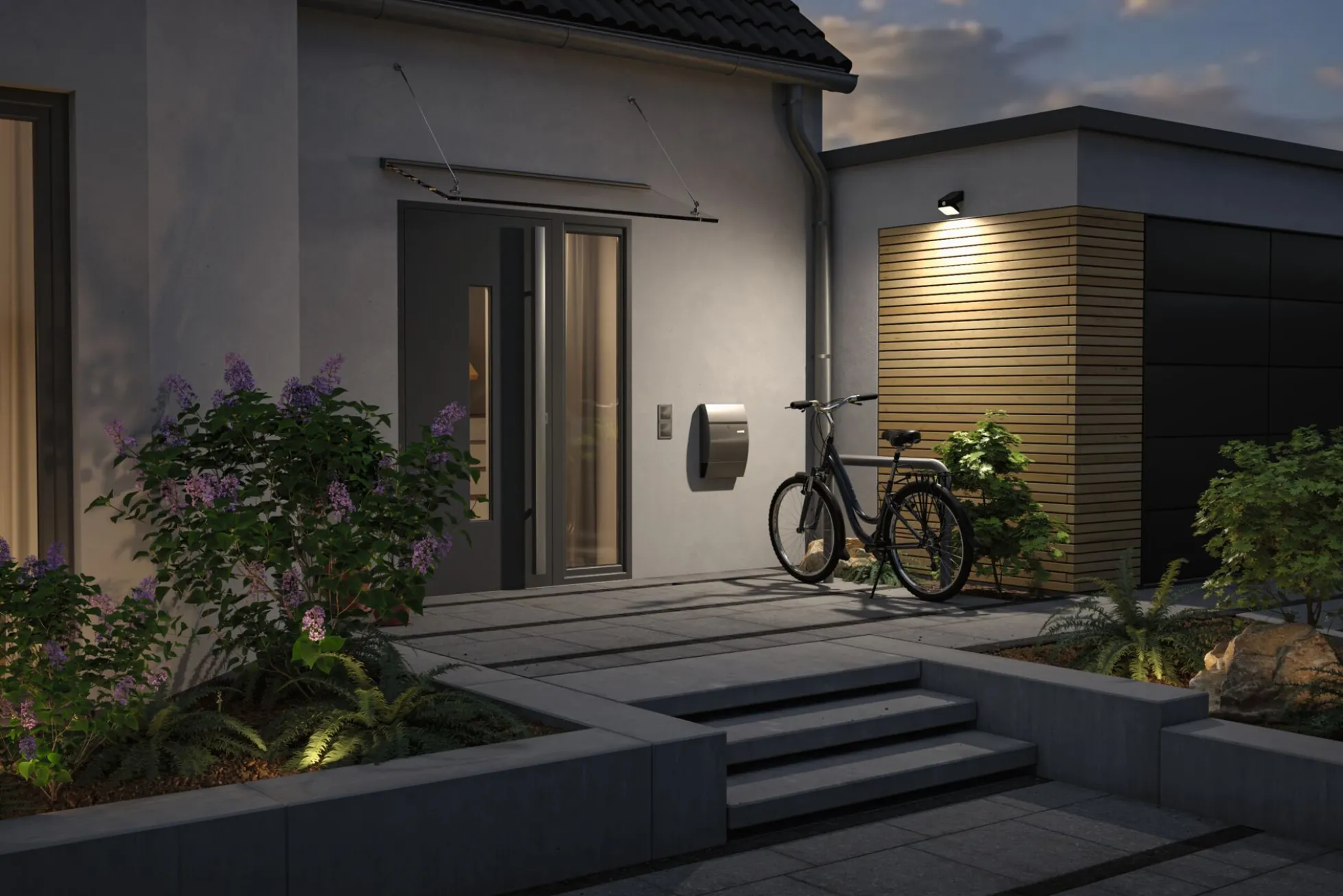 Solar LED Wandfluter - Lesly Dämmerungsgesteuerter Bewegungsmelder (IR)