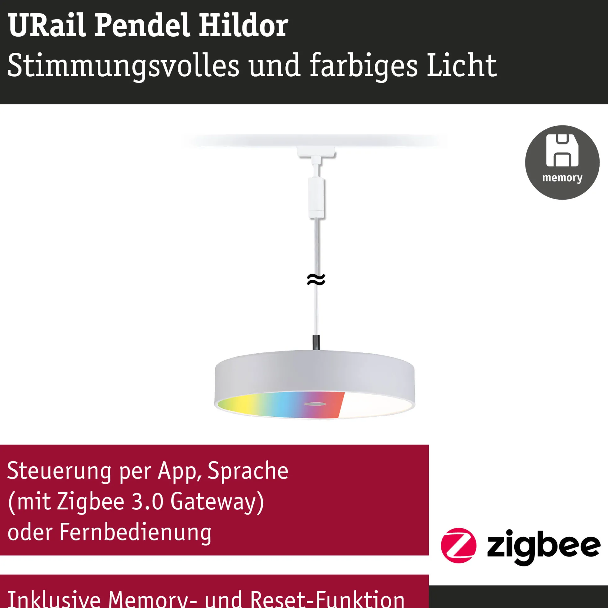 URail Pendel Smart Home Zigbee 3.0 - Hildor RGBW
