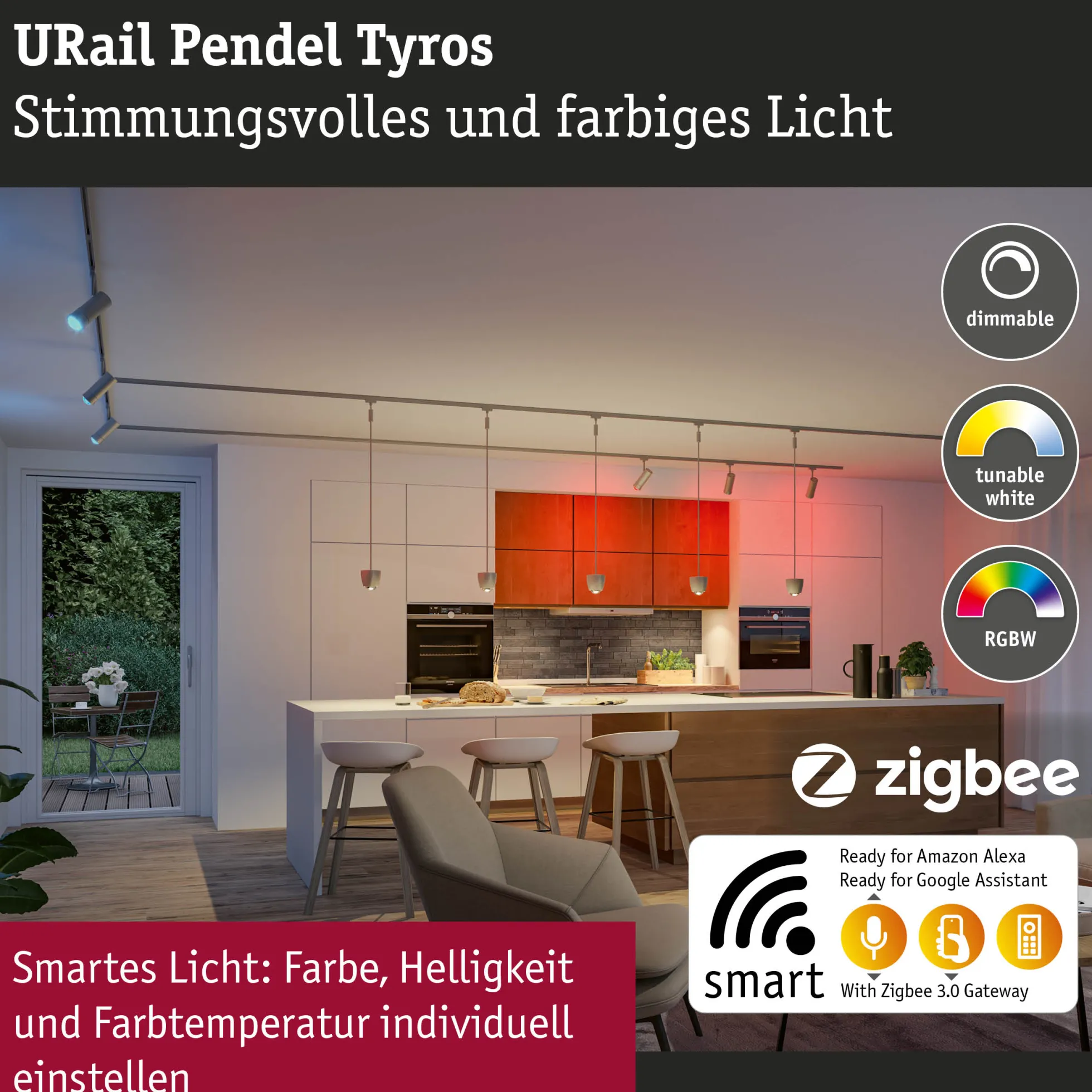 URail Pendel Smart Home Zigbee 3.0 - Tyros RGBW