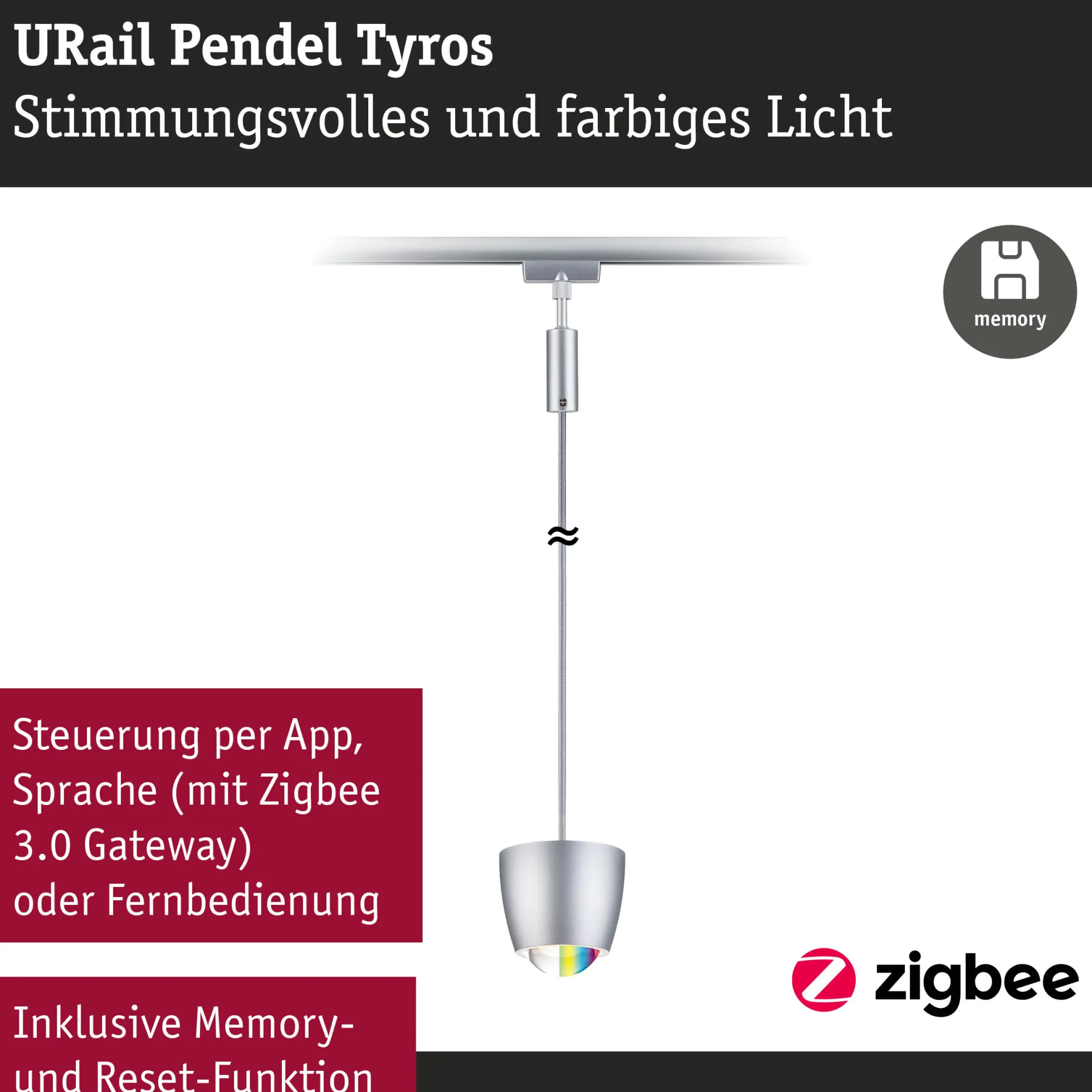 URail Pendel Smart Home Zigbee 3.0 - Tyros RGBW