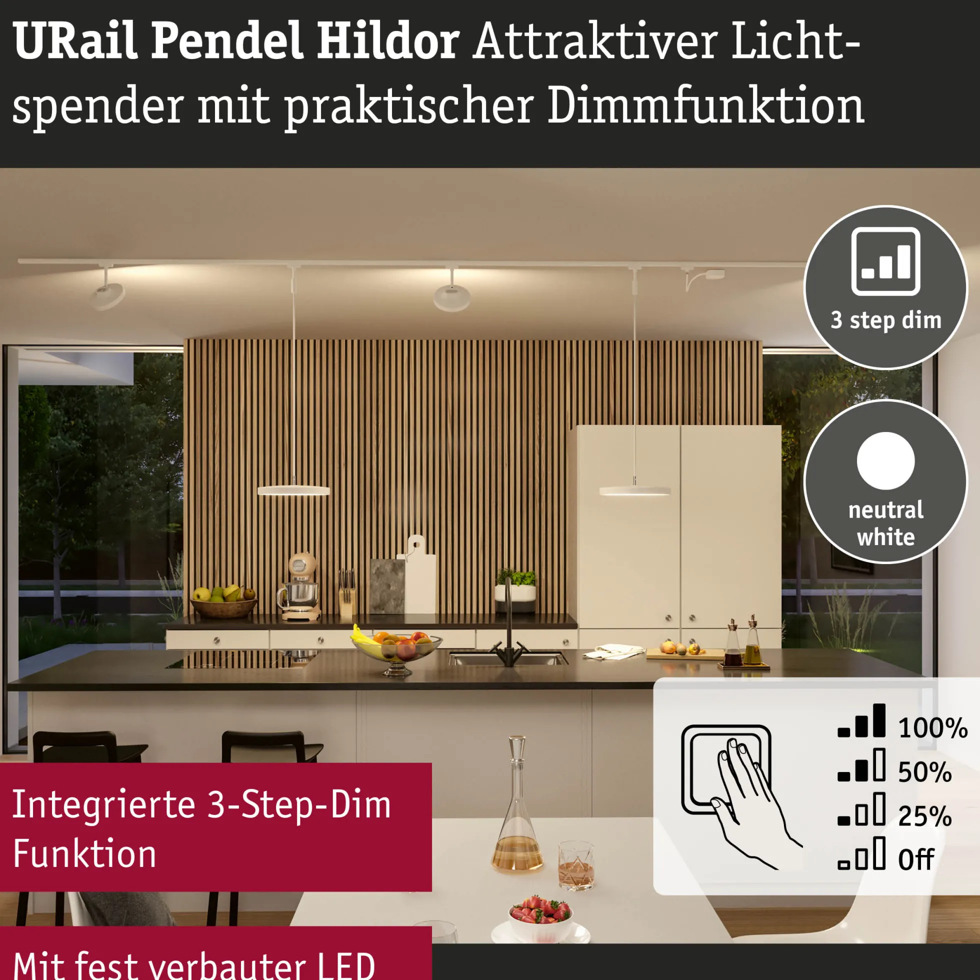 URail Pendel 3-Step-Dim - Hildor