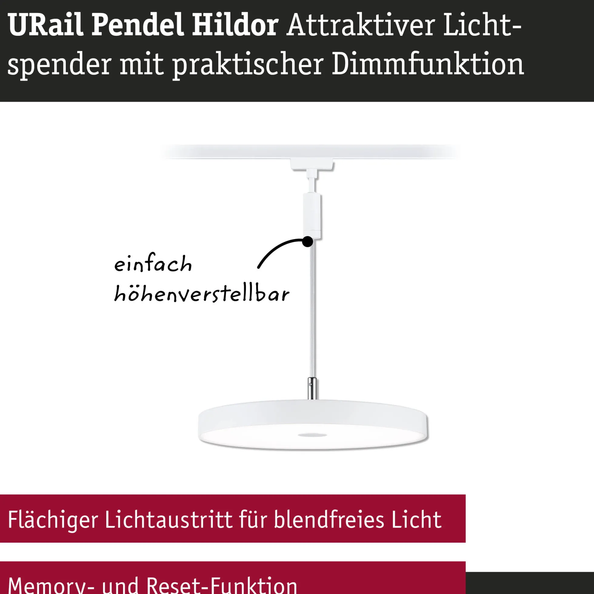 URail Pendel 3-Step-Dim - Hildor