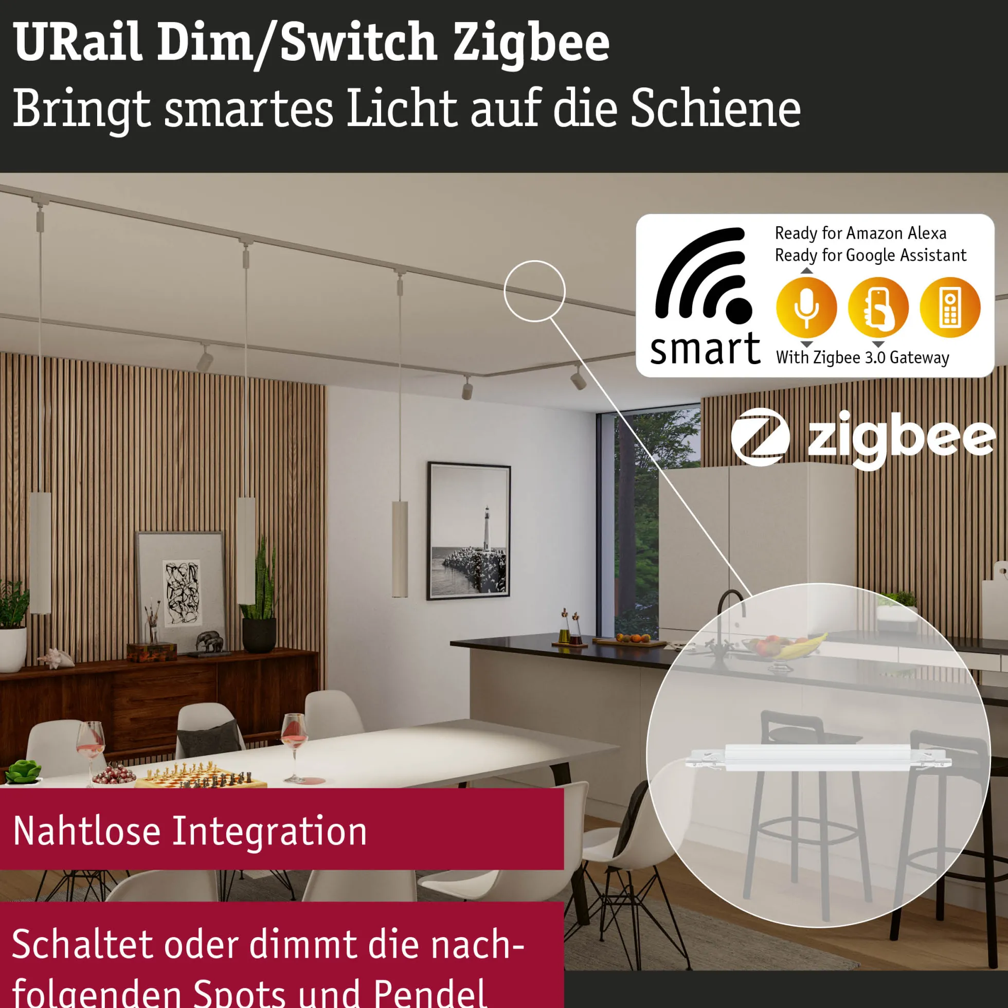 URail Schienenadapter Zigbee 3.0 - Dimm/Switch
