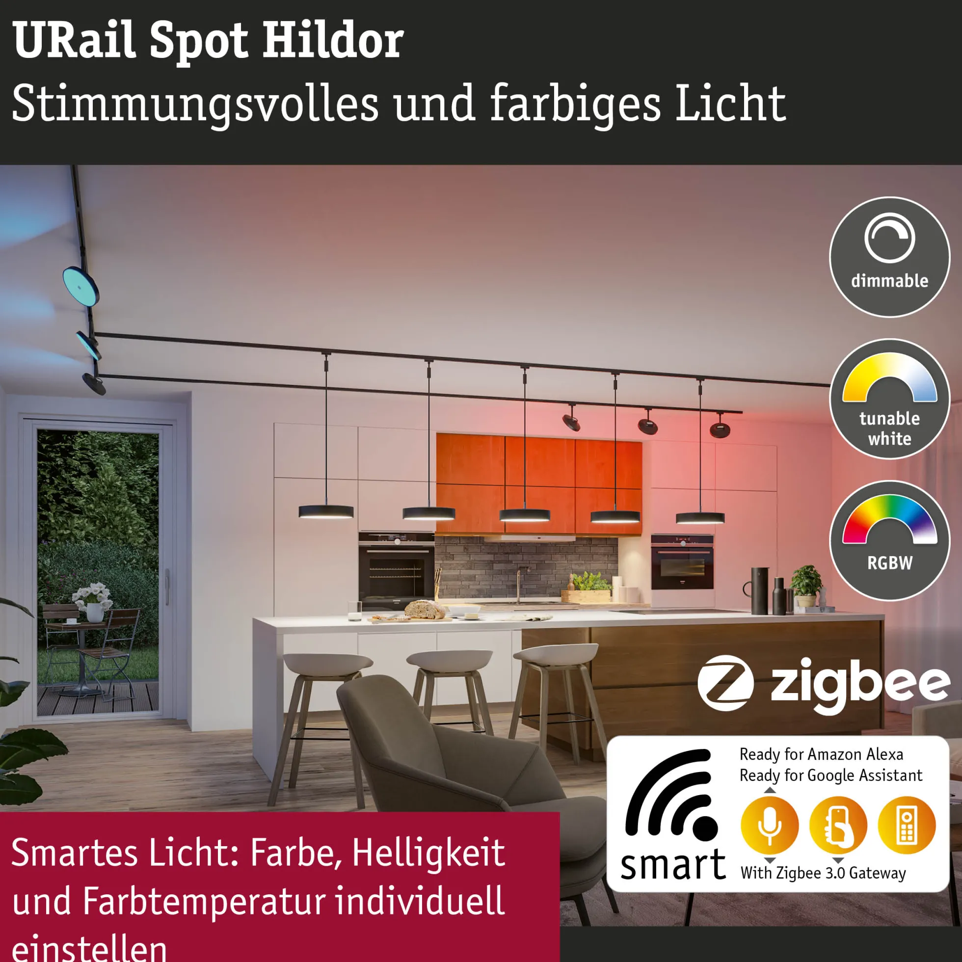 URail Schienenspot Smart Home Zigbee 3.0 - Hildor RGBW