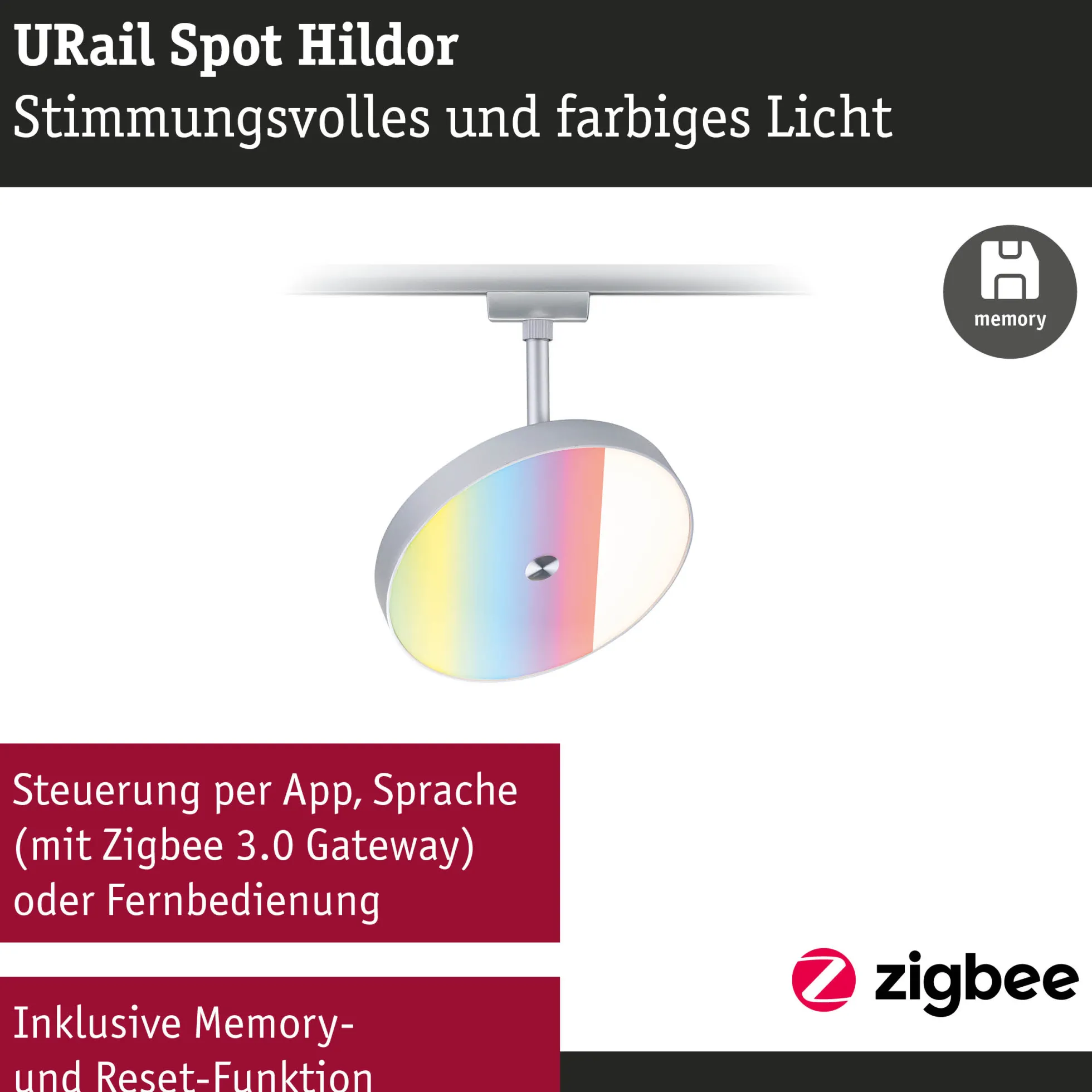 URail Schienenspot Smart Home Zigbee 3.0 - Hildor RGBW