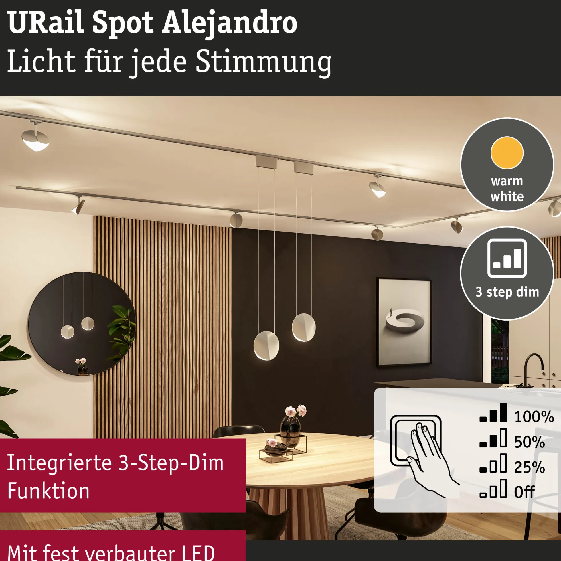 URail Schienenspot 3-Step-Dim - Alejandro