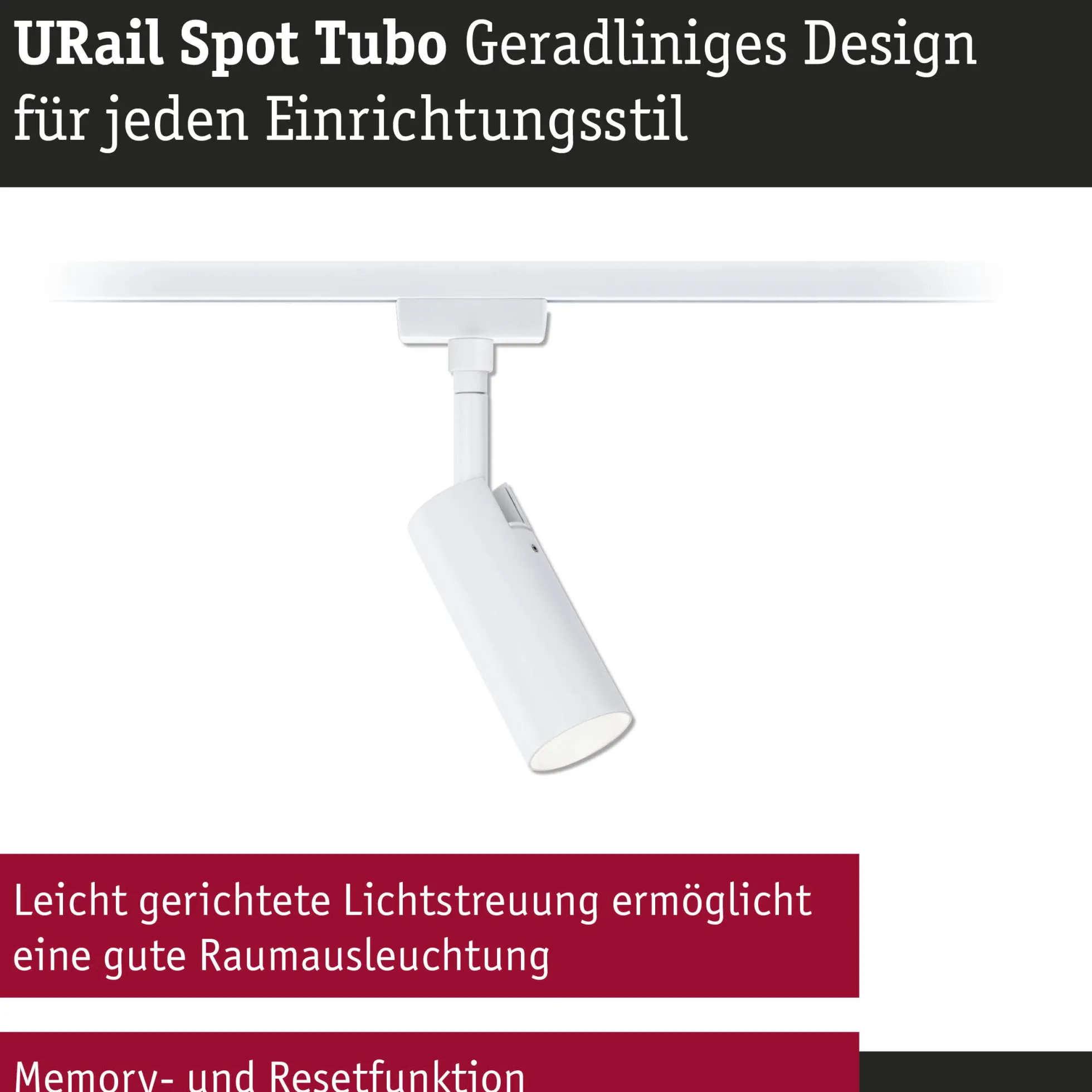 URail Schienenspot 3-Step-Dim - Tubo Einzelspot