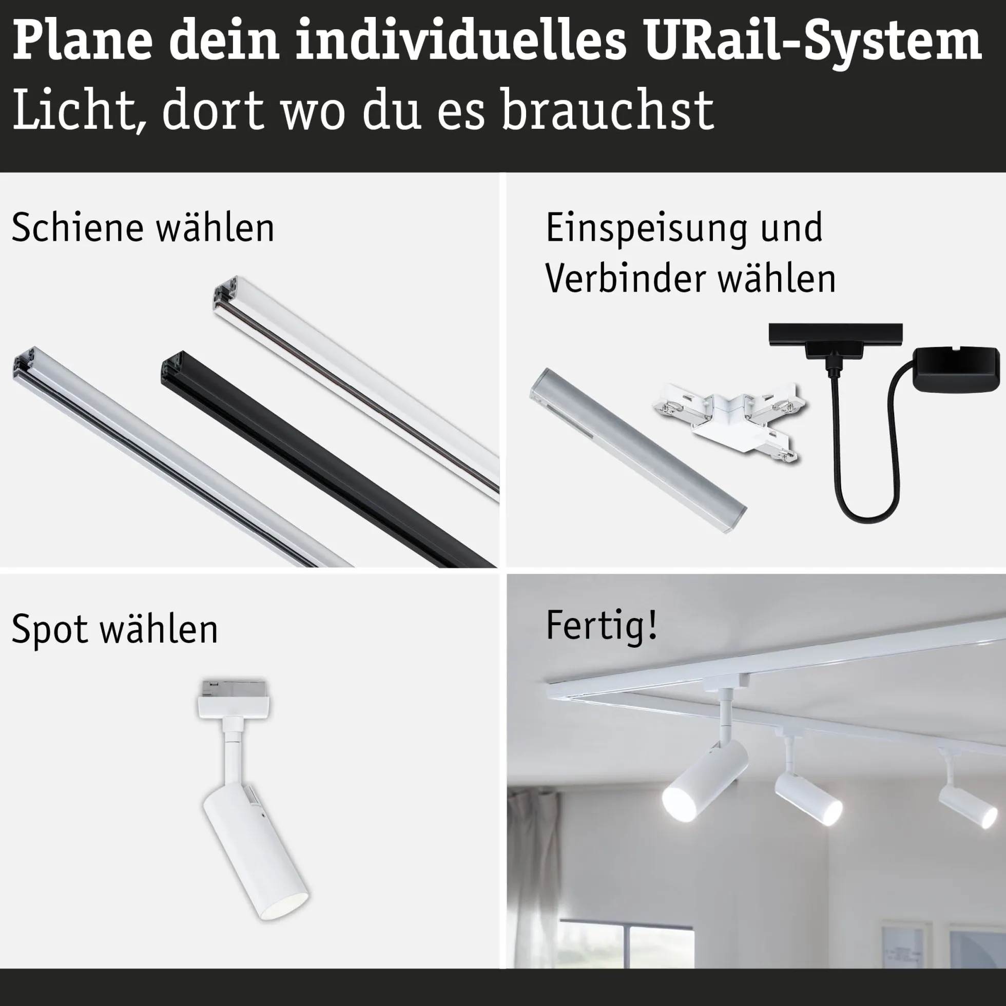 URail Schienenspot 3-Step-Dim - Tubo Einzelspot