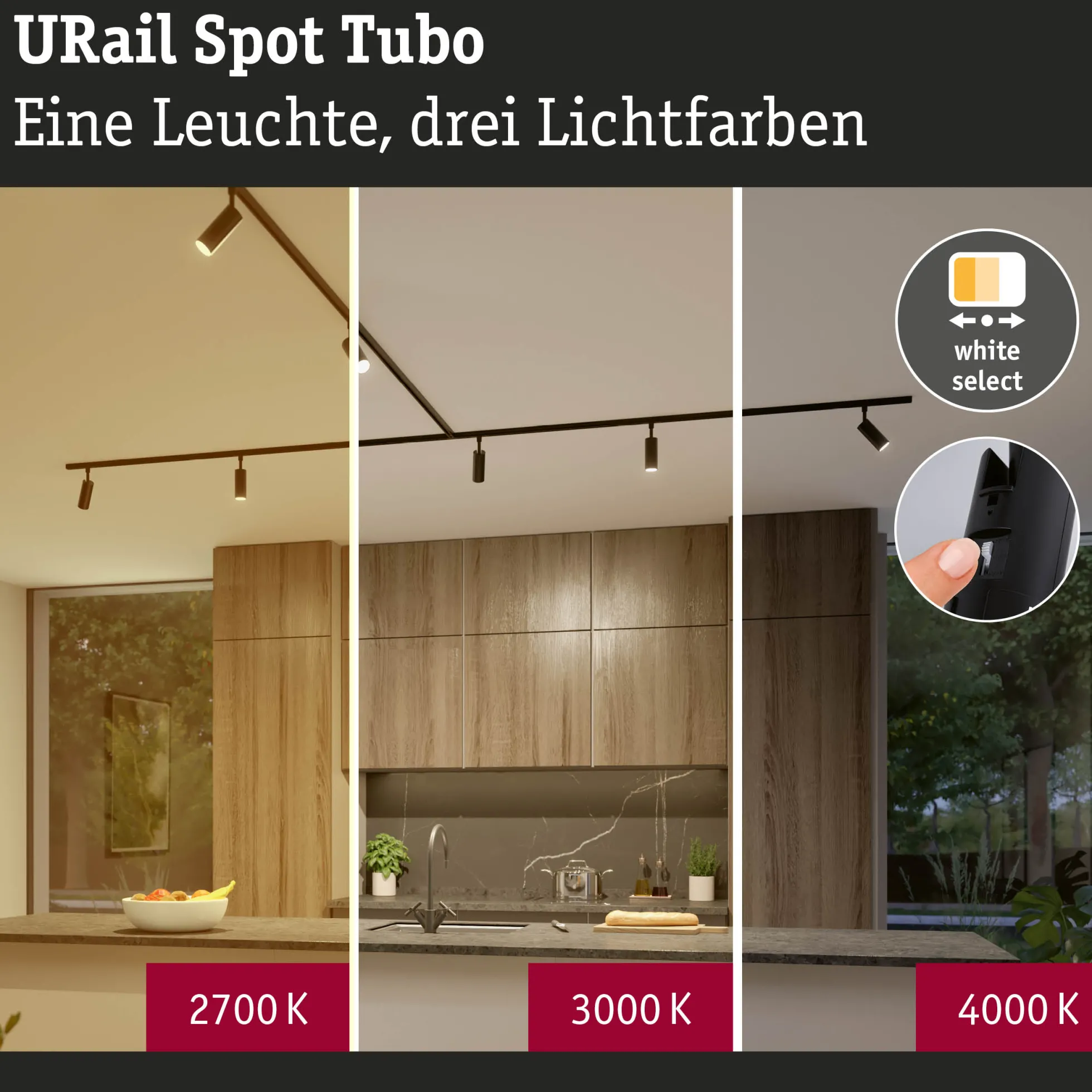URail Schienenspot 3-Step-Dim - Tubo Einzelspot