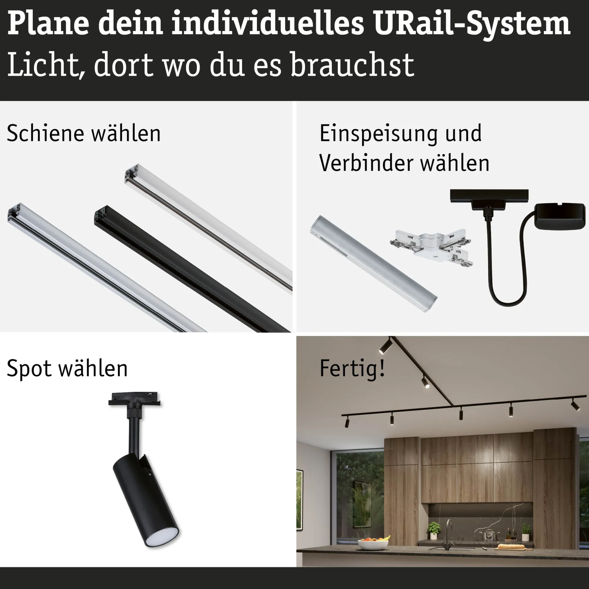 URail Schienenspot 3-Step-Dim - Tubo Einzelspot