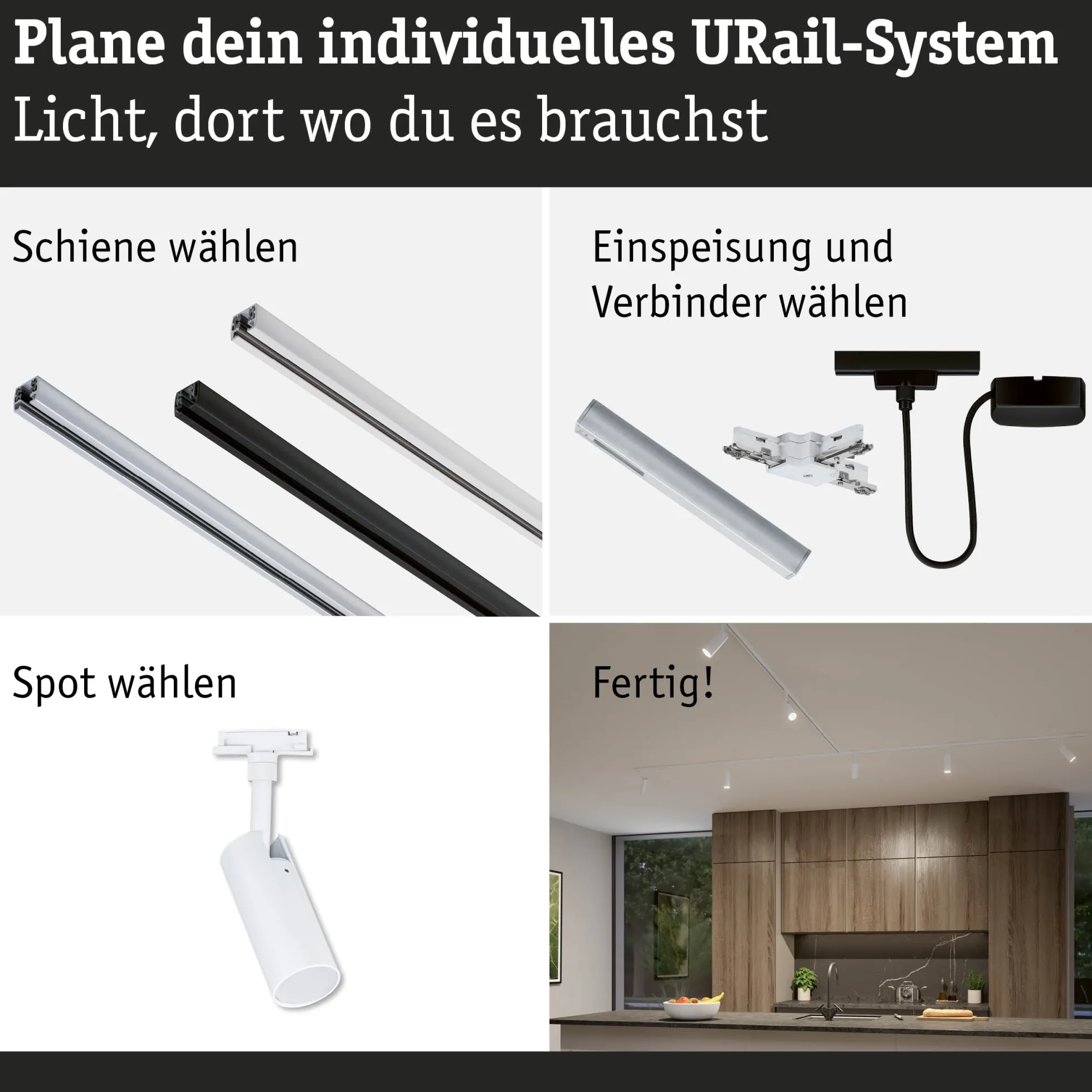 URail Schienenspot 3-Step-Dim - Tubo Einzelspot