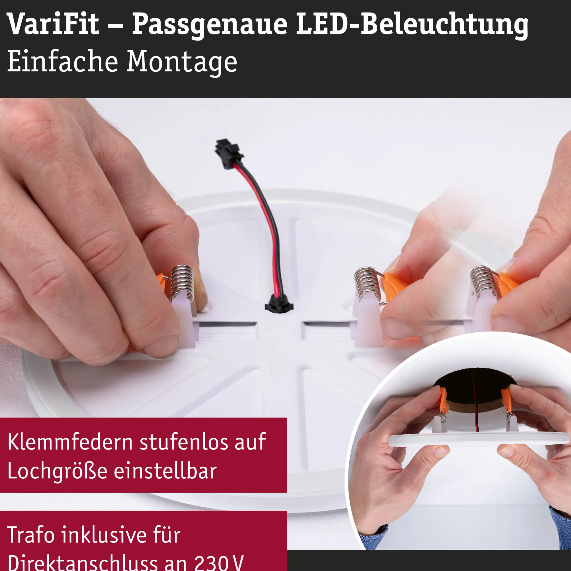 VariFit LED Einbaupanel Smart Home Zigbee 3.0 - Veluna