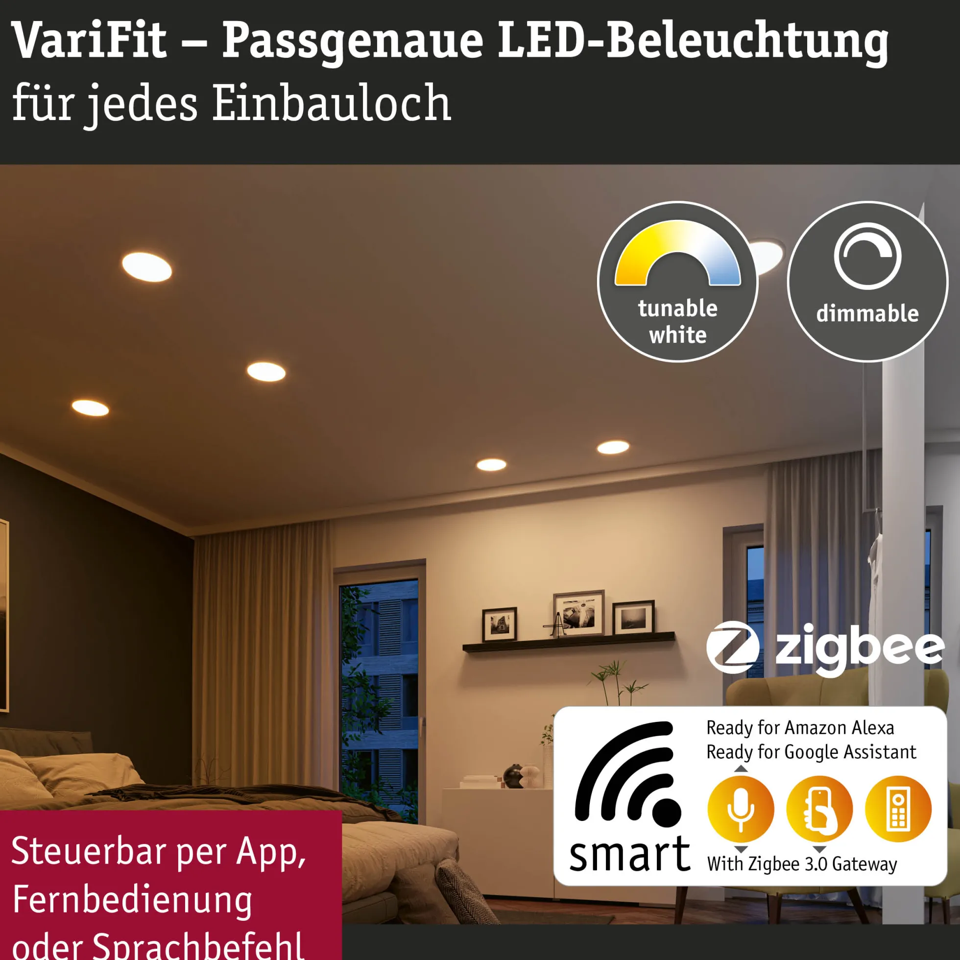 VariFit LED Einbaupanel Smart Home Zigbee 3.0 - Areo