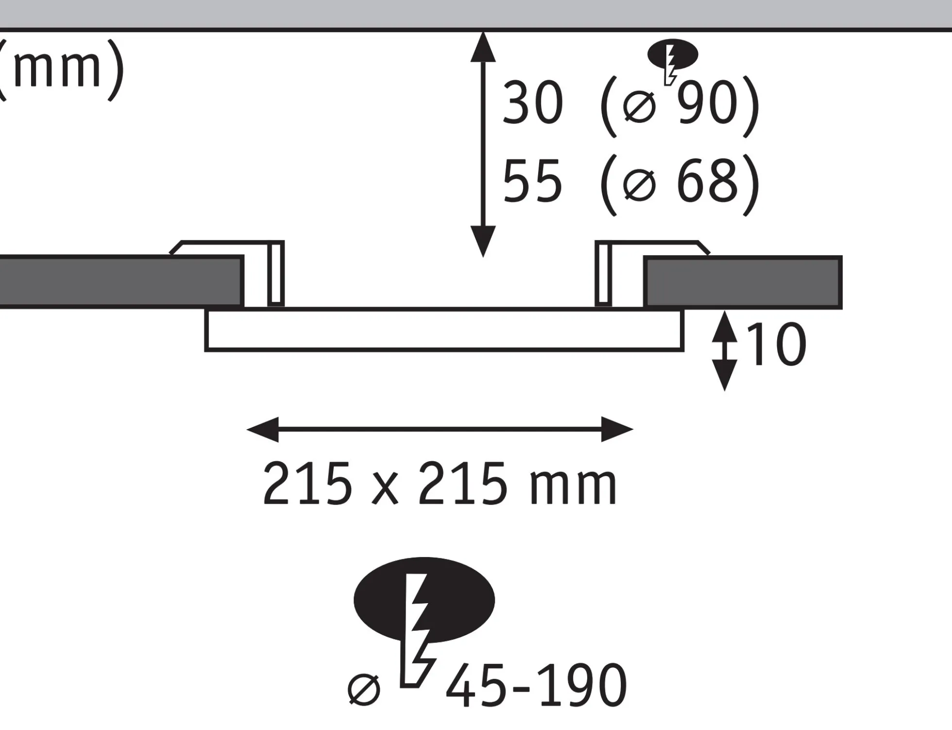VariFit LED Einbaupanel 3-Step-Dim - Veluna