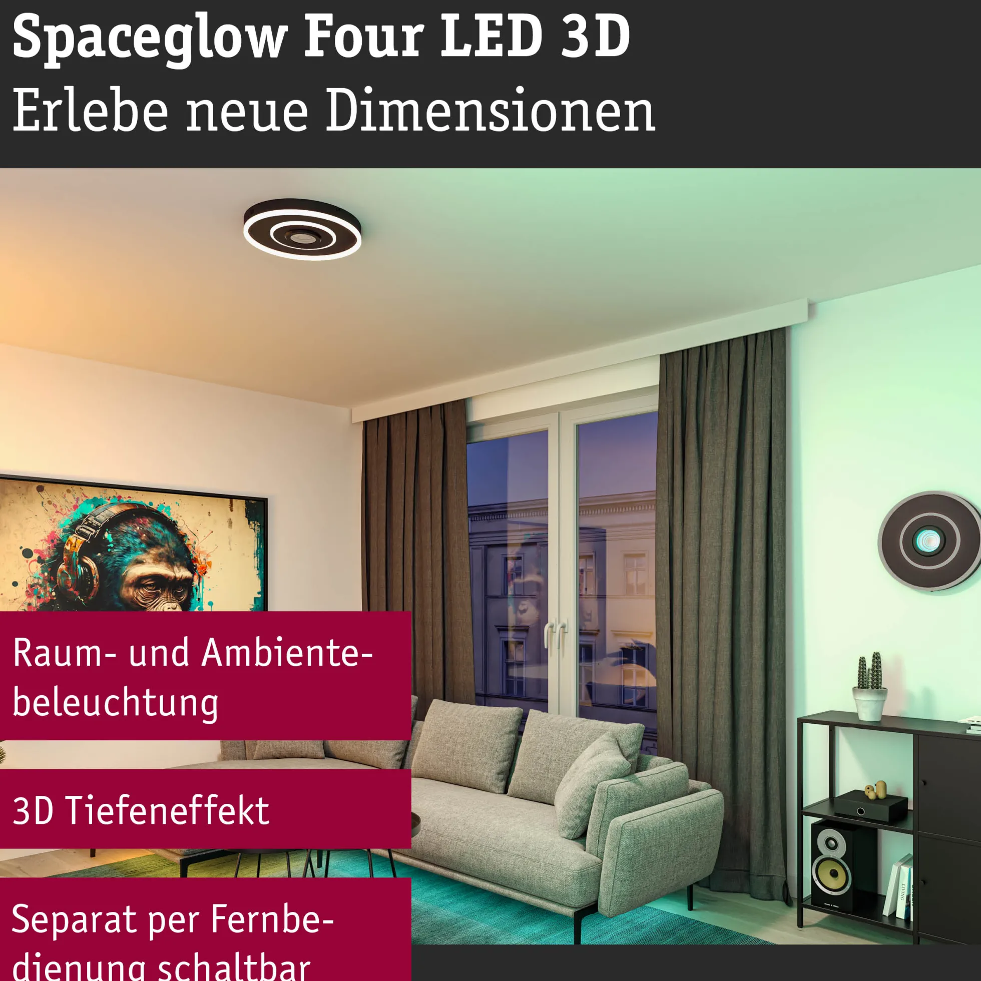 Wand-/Deckenleuchte - Spaceglow Four